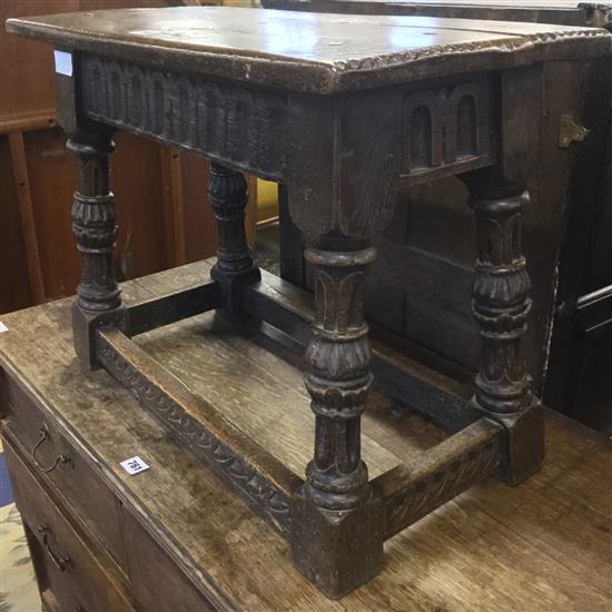 Carved oak stool